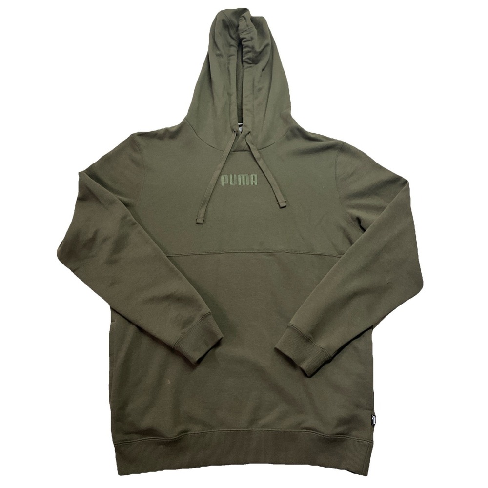 Puma Mens Green Long Sleeve Pullover Hoodie Size M